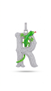 Custom Solid White <b>Gold</b> Iced Out Lab Grown Diamond Ornate Initial <b>Letter</b> Pendent Gothic Style Hip Hop Jewelry - Product Image 2