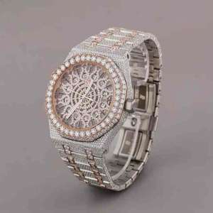 Reloj de pulsera para hombre Iced Presidential Square Face con diamantes cultivados, estilo antiguo de lujo, alta calidad, Hip Hop, con movimiento ETA - Product Image 2