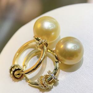 G18K Natural Platinum Grey Pearl Earrings 8-9mm Basic Flawless Fashion <b>Matching</b> Gift <b>Box</b> Included - Product Image 1