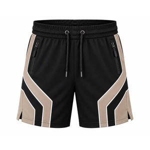 Shorts décontractés pour hommes à taille mi-haute avec cordon de serrage, couleur unie, en coton, avec poches, en tissu tricoté respirant - Product Image 3