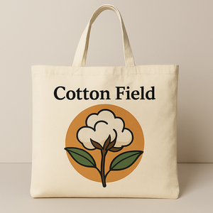 Sac à main pour femmes de grande capacité personnalisé COTTON FIELD, motif de dessin animé, sac en toile de haute qualité écologique avec fermeture éclair - Product Image 2