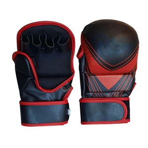 Gants de boxe MMA UFC haute performance pour hommes avec support de poignet, fermeture auto-agrippante, protection des mains en cuir, évacuation de l'humidité, personnalisables - Product Image 1