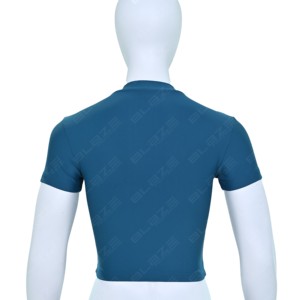 Haut court moulant extensible pour femme, nouveau style, très tendance, doux, couleur unie, pour le yoga et la gym - Product Image 5