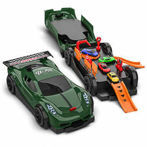 Mirana <b>Car</b>-in-<b>Car</b> <b>Garage</b> Toy <b>Kids</b> | Ages 2-4 | 4 Diecast Metal <b>Cars</b> | Foldable Storage Playset Handle | Holds 16 Vehicles | 1:64 - Product Image 1