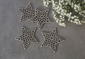 Decoración de Pared de Estrella de Madera Hecha a Mano, Adorno Colgante con Recortes Geométricos para Bodas, Hogar y Sala de Estar - Product Image 2