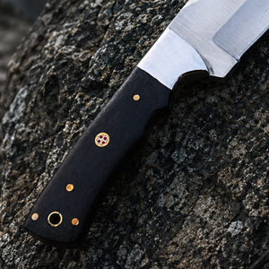 Couteau de chasse Viking Art industriel artisanal à lame fixe, en acier inoxydable, manche en Micarta, lame pleine longueur, pointe tombante droite - Product Image 2