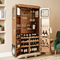 SUREN SPACE SS3127 Meuble de bar en bois massif de style artisanal indien pour table de réception, salon, mobilier automobile élégant
