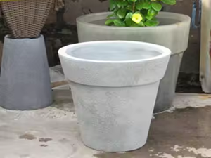 Lot de 3 pots de fleurs en béton protégé contre les UV Design traditionnel pour le jardin sur les patios et les zones exposées au soleil - Product Image 2