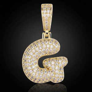 จี้สร้อยคอเงินแท้ S925 ประดับเพชรโมอิสซาไนต์ D VVS1 ตัวอักษร A-Z  แบบ Iced Out สไตล์ฮิปฮอป  เครื่องประดับส่วนบุคคลสำหรับผู้ชายและผู้หญิง - Product Image 2