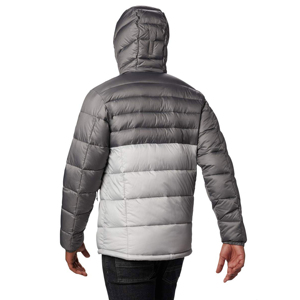 Blouson matelassé à capuche pour homme, coupe-vent, avec blocs de couleur, rembourrage en duvet, fermeture éclair, décontracté, coupe régulière, en polyester, pour l'hiver - Product Image 2