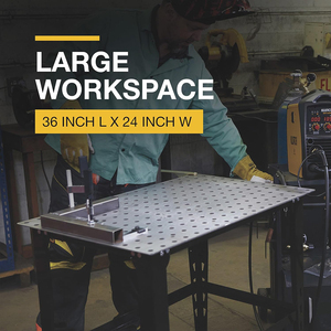Table de soudage en acier avec kit d'outils de montage 24 pièces, capacité de 600 lb. Table de soudage en acier de haute qualité, capacité élevée, kit d'outils de 24 pièces GAR052 - Product Image 5