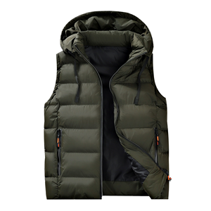 Mens Polyester Puffer Vest Men <b>Quilted</b> Winter Down Sleeveless Jackets <b>Gilet</b> With Zipper Pockets for Outdoor Mens Waistcoat - Product Image 6