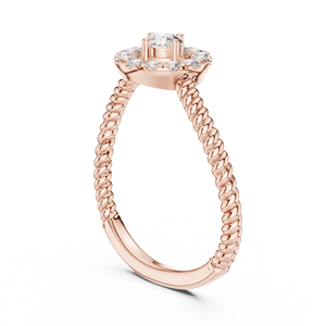 คอลเลกชันเครื่องประดับโบราณ10K ทองหรูหรา CZ แหวนหมั้นหิน Minimalist เปิดวงแหวนคลาสสิกแหวนเพชรเดี่ยว - Product Image 2