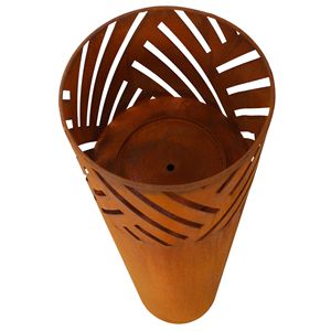 Set of 2 Rust Industrial Design Lantern Columns Outdoor and Indoor Decorative <b>Pillar</b> <b>Lights</b> for Garden Includes Lanterns - Product Image 6