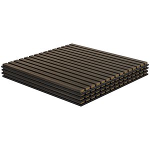 แผ่นไม้อะคูสติกสีน้ำตาลขนาด24 "x 24" 4แพ็คแผ่นซับเสียงสำหรับตกแต่งผนัง - Product Image 1
