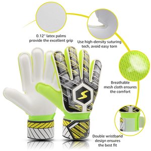Guantes de portero de fútbol transpirables con logo personalizado, guantes de portero personalizados impermeables, guantes unisex de PU antideslizantes - Product Image 3