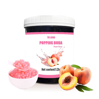 Premium 1,2 kg perzik smaak tapioca boba parels bubble tea topping additieven halal gecertificeerd klaar om te eten 12 maanden houdbaarheid