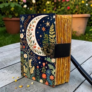 Tree <b>Life</b> Vintage Leather <b>Journal</b> Handmade Botanical Spiral Bound Notebook 200 Sheets Witchcraft Grimoire Diary Unique Gift for - Product Image 1
