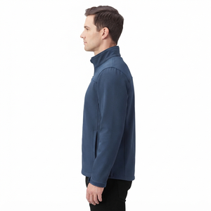 Chaqueta Softshell Azul con Cierre Completo, Chaqueta Térmica para Senderismo, Cuello Alto, Resistente al Viento, Prenda Exterior Informal, Corte Regular, Exterior de Poliéster - Product Image 4