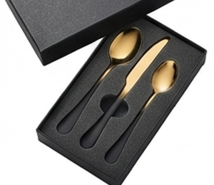 Ensemble de couverts modernes en or et noir, résistant au lave-vaisselle, fourchette, cuillère, couteau, pour une table élégante - Product Image 6