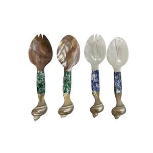 Cuchara Ecológica de Concha Natural Pulida a Mano, Cuchara de Nácar para Caviar, Postres y Uso en la Cocina, Tenedor para Servir Ensaladas - Product Image 5
