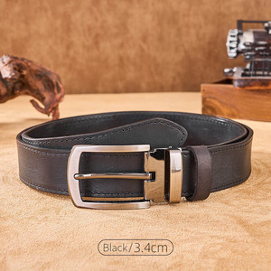 <b>Mens</b> Cow Hide Braided <b>Belt</b> with Alloy Buckle Adjustable Woven Leather Waist <b>Belt</b> 3.5cm Width Casual & Formal Wear - Product Image 2