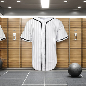 Wholesale Polyester Cotton Mesh Breathable Custom Blank Button Mandarin Collar Double Strap Short Unisex Plus Size Baseball - Product Image 4