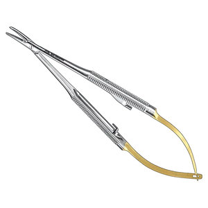 Porte-aiguilles de micro-chirurgie Barraquer, instruments médicaux, porte-aiguilles micro Barraquer courbé ophtalmique - Product Image 1