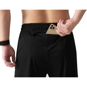 Pantalon cargo jogger léger pour homme 100 % coton, taille mi-haute, avec cordon de serrage, séchage rapide, pour l'entraînement et le sport - Product Image 2