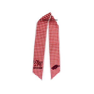 Red White Gingham Plaid Handmade Cotton <b>Ribbon</b> <b>Bow</b> Applique Soote Wild Boar Scalloped Edge Door Wreath Decor - Product Image 3