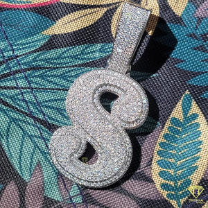 Custom "' S " Letter Pendant <b>Iced</b> <b>Out</b> Moissanite Diamond Hip Hop Necklace Luxury Bling <b>Chain</b> Jewelry - Product Image 1