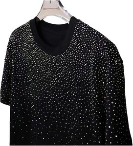 T-shirt à manches longues entièrement orné de strass pour homme, streetwear de luxe, fabricant OEM - Product Image 4