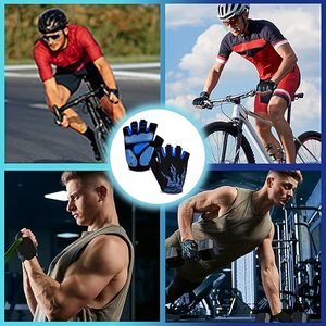 Guantes de Ciclismo sin Dedos, Guantes Deportivos Acolchados con Espuma Antichoque, Protección UV para Bicicletas y Pesca - Product Image 5