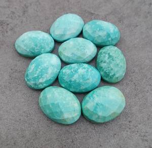 Turquesa Tibetana Natural, Forma Ovalada, Corte Checker, Calibrada, Gema Suelta para Joyería - Product Image 6