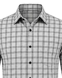 Manufacturer <b>White</b> <b>Black</b> Plaid Men Casual Formal <b>Check</b> <b>Shirt</b> Long Sleeve Button Down Cotton Flannel Office Wear Custom <b>Shirt</b> Men - Product Image 5