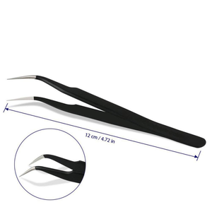 Pince à épiler de précision en acier inoxydable 10 mm à pointe lisse, antistatique, outil de beauté pour le nail art - Product Image 2