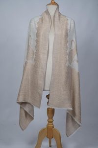 Châle élégant en cachemire et laine fine à motif cachemire pour femme, doux, léger, finition brillante, écharpe de créateur de luxe haut de gamme - Product Image 6