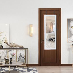 Armadietto a Specchio da Parete in Legno Bianco a 4 Ripiani con 2 Cassetti, 8 Luci LED Blu, Organizzatore per Gioielli Non Completamente a Specchio - Product Image 5