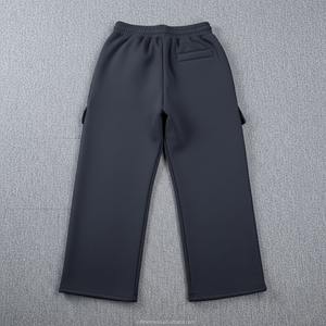 Pantalones acampanados casuales de invierno para mujer, de cintura media, gruesos, de pierna ancha, corte regular, forrados de vellón, con cremallera frontal, ecológicos - Product Image 5