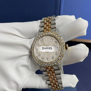 Reloj Personalizado con Moissanita VVS, Reloj Completamente Cubierto de Piedras, Chapado en Oro sobre Plata 925, Reloj de Joyería de Lujo para Hombre y Mujer, Estilo Hip Hop, MOQ 1 Pieza - Product Image 4