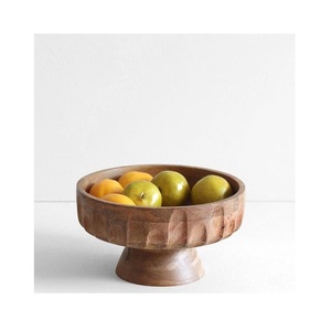 Corbeille à fruits sur pied en bois naturel, moderne et luxueuse, faite à la main, écologique, pour comptoir de cuisine, salle à manger, petit-déjeuner - Product Image 2