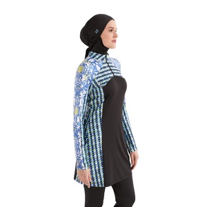 Tankini modesto islámico XXL de manga larga con todo incluido, vestido de baño de talla grande para adultos, estampado transpirable ecológico de secado rápido - Product Image 1