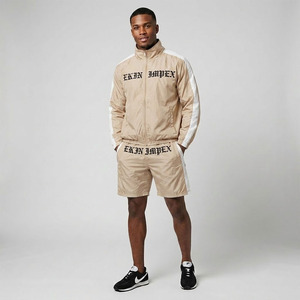 High Quality Men Sportswear Set Nylon Windbreaker <b>Zip</b> <b>Up</b> <b>Jacket</b> Shorts Tracksuit Custom Logo 2 Piece Sports Set Ombre Design - Product Image 3