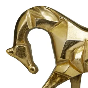 Escultura de Caballo de Latón Hecha a Mano al por Mayor, Estatua Abstracta de Animal Dorada, Decoración Moderna para Mesa de Salón, Oficina u Hotel - Product Image 4