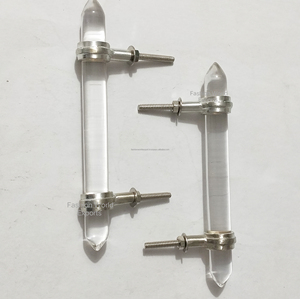 Luxury Acrylic Transparent Brown Resin Door Pulls with Metal Accents Modern Sleek Handles for Cabinets Drawers and Interior Door - Product Image 6