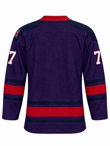 Maillot de hockey sur glace bleu marine personnalisé par sublimation, séchage rapide, respirant, nom et numéro de l'équipe brodés, uniforme de hockey sur glace - Product Image 3