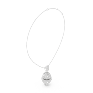 Collar con Colgante de Aro de Baloncesto con Diamantes Cultivados en Laboratorio en Oro Blanco de 10K, Estilo Lujoso y Brillante - Product Image 2