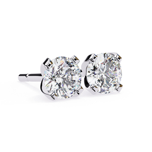 7mm Round Moissanite Stud <b>Earrings</b> 10K Solid Gold Lightweight Sparkling Fine Jewelry for Women - Product Image 5