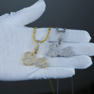 Mens Hip Hop Micro Pave CZ Hustle Pendant Necklace <b>Iced</b> <b>Out</b> Letter Word Charm Bling <b>Chain</b> Streetwear Fashion Jewelry Accessories - Product Image 3