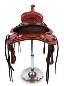 Selle de cheval en cuir artisanal de style western haut de gamme sur arbre en fibre de verre de haute qualité, disponible en 15”, 16”, 17” - Product Image 2